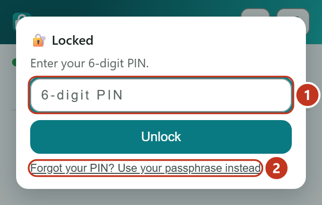 The lock screen asking for a 6-digit PIN.